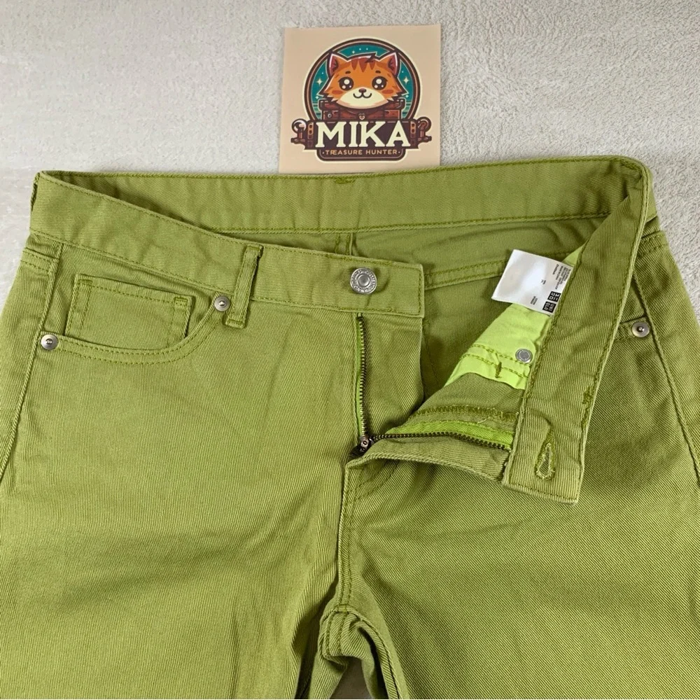 Uniqlo Jeans Women's Low Rise‎ Skinny Straight Olive Green Size 27 Inseam 28